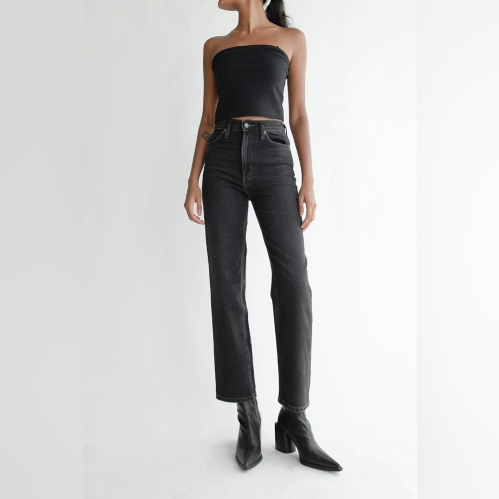OAK + FORT Black Straight Leg Jeans